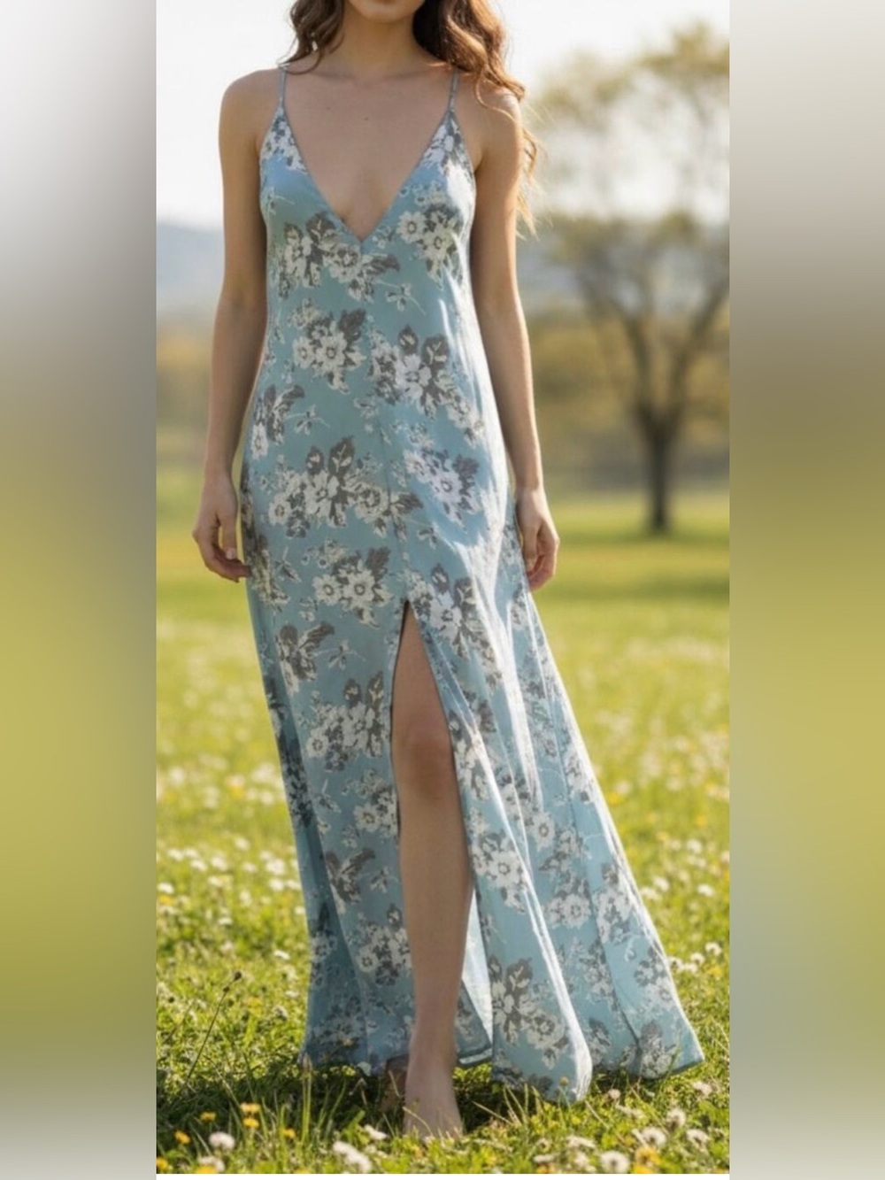 Reformation Maxi Dress Rare Blue Floral Wedding